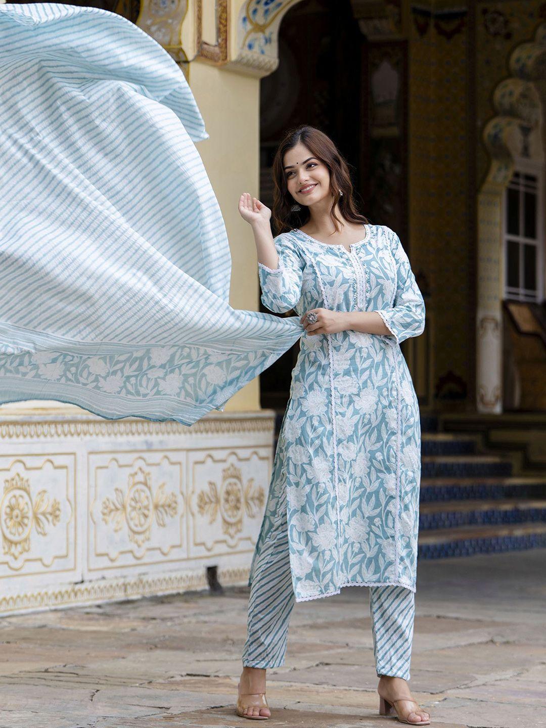 Cotton Embroidered Suit