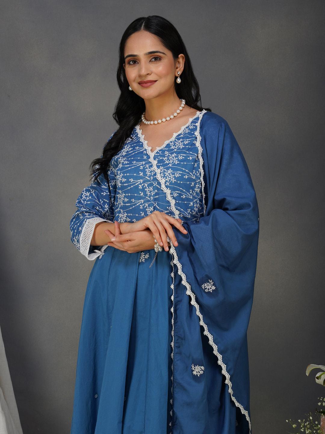 Embroidered Suit With Dupatta