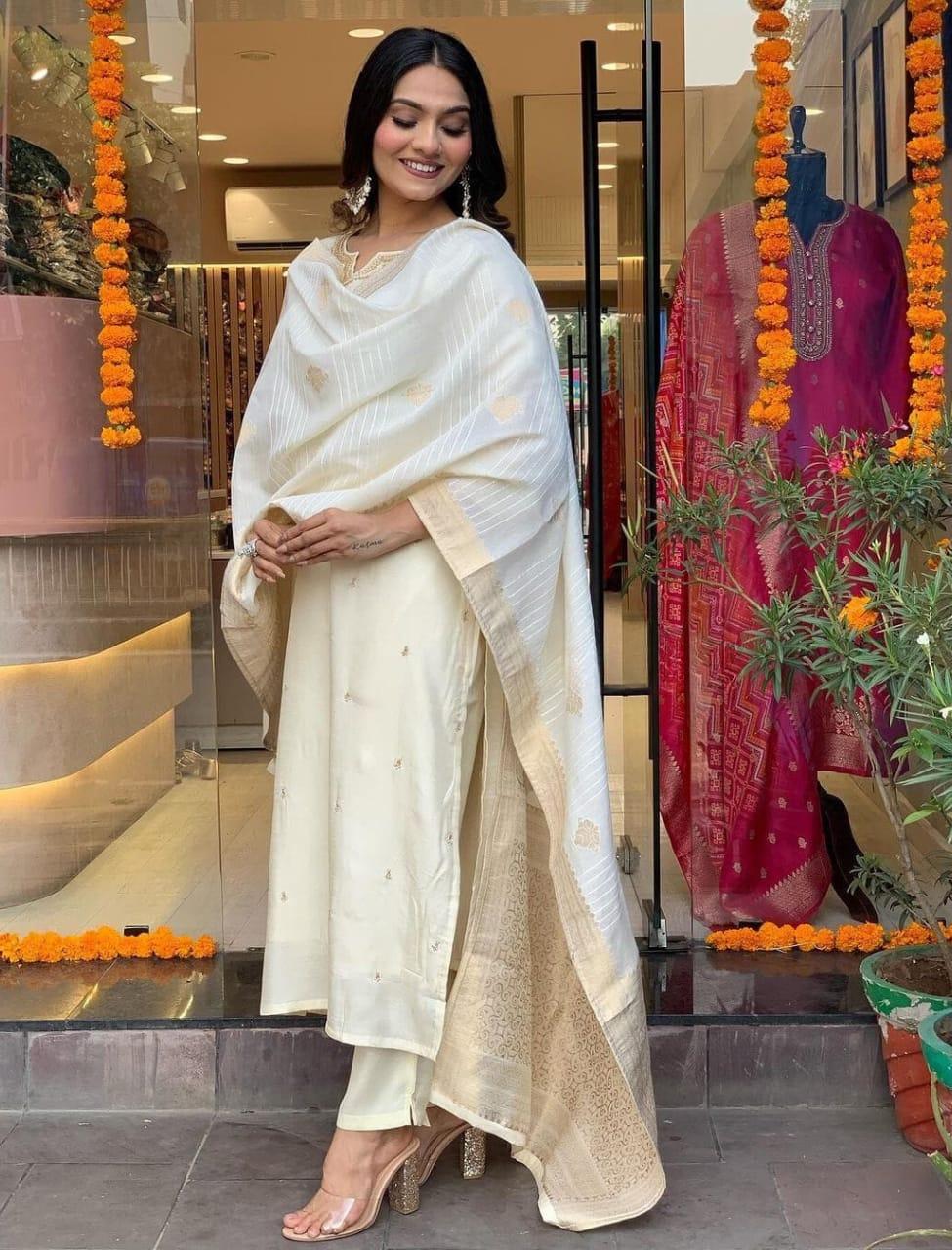 Designer Suit With Dupatta